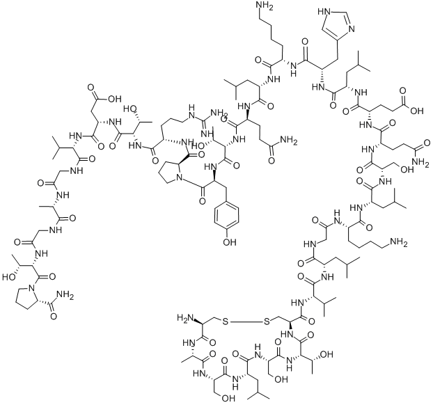 Calcitonin (chicken) H-Cys-Ala-Ser-Leu-Ser-Thr-Cys-Val-Leu-Gly-Lys-Leu-Ser-Gln-Glu-Leu-His-Lys-Leu-Gln-Thr-Tyr-Pro-Arg-Thr-Asp-Val-Gly-Ala-Gly-Thr-Pro-NH2 (Disulfide bond)