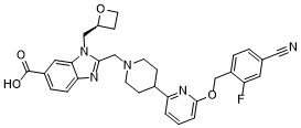 (S)-2-((4-(6-((4-cyano-2-fluorobenzyl)oxy)pyridin-2-yl)piperidin-1-yl)methyl)-1-(oxetan-2-ylmethyl)-1H-benzo[d]imidazole-6-carboxylic acid