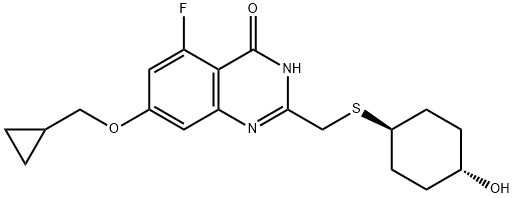 4(3H)-Quinazolinone, 7-(cyclopropylmethoxy)-5-fluoro-2-[[(trans-4-hydroxycyclohexyl)thio]methyl]-