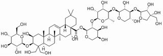 Olean-12-en-28-oic acid, 3-(β-D-glucopyranosyloxy)-2,16,23,24-tetrahydroxy-, O-D-apio-β-D-furanosyl-(1→3)-O-β-D-xylopyranosyl-(1→4)-O-6-deoxy-α-L-mannopyranosyl-(1→2)-α-L-arabinopyranosyl ester, (2β,3β,16α)-