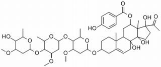 Pregn-5-en-20-one, 3-[(O-2,6-dideoxy-3-O-methyl-β-D-arabino-hexopyranosyl-(1→4)-O-2,6-dideoxy-3-O-methyl-β-D-ribo-hexopyranosyl-(1→4)-2,6-dideoxy-3-O-methyl-β-D-ribo-hexopyranosyl)oxy]-8,14,17-trihydroxy-12-[(4-hydroxybenzoyl)oxy]-, (3β,12β,14β,17α)-