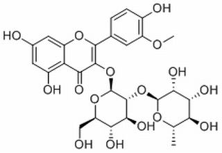 4H-1-benzopyran-4-one, 3-[[2-O-(6-deoxy-α-L-mannopyranosyl)-β-D-glucopyranosyl]oxy]-5,7-dihydroxy-2-(4-hydroxy-3-methoxyphenyl)-