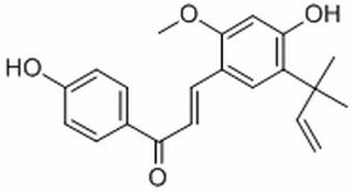 (2E)-3-[5-(1,1-dimethylprop-2-en-1-yl)-4-hydroxy-2-methoxyphenyl]-1-(4-hydroxyphenyl)prop-2-en-1-one