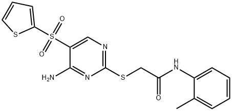 2-(4-amino-5-thiophen-2-ylsulfonylpyrimidin-2-yl)sulfanyl-N-(2-methylphenyl)acetamide