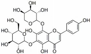 5,7-dihydroxy-2-(4-hydroxyphenyl)-6-[(2S,3R,4R,5S,6R)-3,4,5-trihydroxy-6-(hydroxymethyl)tetrahydro-2H-pyran-2-yl]-8-[(2S,3R,4S,5S)-3,4,5-trihydroxytetrahydro-2H-pyran-2-yl]-4H-chromen-4-one (non-preferred name)