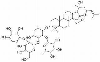 16,30-Diepoxy-20-hydroxydammar-24-en-3-yl O-6-deoxy-alpha-D-galactopyranosyl-(1-2)-O-[O-beta-D-xylopyranosyl-(1-2)-beta-D-glucopyranosyl-(1-3)]-alpha-L-arabinopyranoside