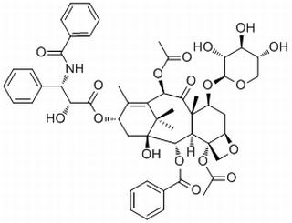 Benzenepropanoic acid, β-(benzoylamino)-α-hydroxy-, (2aR,4S,4aS,6R,9S,11S,12S,12aR,12bS)-6,12b-bis(acetyloxy)-12-(benzoyloxy)-2a,3,4,4a,5,6,9,10,11,12,12a,12b-dodecahydro-11-hydroxy-4a,8,13,13-tetramethyl-5-oxo-4-(D-xylopyranosyloxy)-7,11-methano-1H-cyclodeca[3,4]benz[1,2-b]oxet-9-yl ester, (αR,βS)-