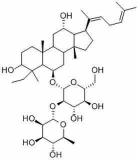 b-D-Glucopyranoside, (3b,6a,12b,20Z)-3,12-dihydroxydammara-20(22),24-dien-6-yl 2-O-(6-deoxy-a-L-mannopyranosyl)-