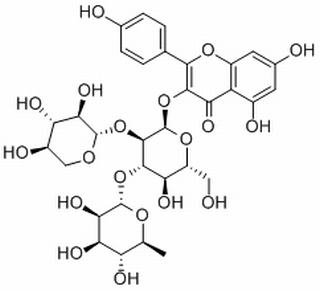 3-[(O-6-Deoxy-alpha-L-mannopyranosyl-(1-6)-O-[beta-D-xylopyranosyl-(1-2)]-beta-D-glucopyranosyl)oxy]-5,7-dihydroxy-2-(4-hydroxyphenyl)-4H-1-benzopyran-4-one