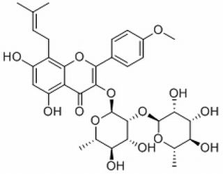 4H-1-Benzopyran-4-one, 3-[[6-deoxy-2-O-(6-deoxy-α-L-mannopyranosyl)-α-L-mannopyranosyl]oxy]-5,7-dihydroxy-2-(4-methoxyphenyl)-8-(3-methyl-2-buten-1-yl)-