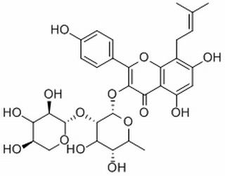 4H-1-Benzopyran-4-one, 3-[(6-deoxy-2-O-β-D-xylopyranosyl-α-L-mannopyranosyl)oxy]-5,7-dihydroxy-2-(4-hydroxyphenyl)-8-(3-methyl-2-buten-1-yl)-