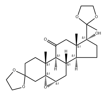 5.alpha.-Pregnane-3,11,20-trione, 5,6.alpha.-epoxy-17-hydroxy-, cyclic 3,20-bis(ethylene acetal)