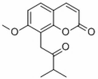 2H-1-Benzopyran-2-one,7-methoxy-8-(3-methyl-2-oxobutyl)-