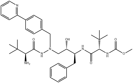 L-Valine, 3-methyl-, 2-[(2S,3S)-2-hydroxy-3-[[(2S)-2-[(methoxycarbonyl)amino]-3,3-dimethyl-1-oxobutyl]amino]-4-phenylbutyl]-2-[[4-(2-pyridinyl)phenyl]methyl]hydrazide