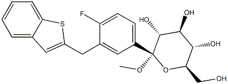 (2S,3R,4S,5S,6R)-2-(3-(苯并[b]噻吩-2-基甲基)-4-氟苯基)-6-(羟甲基)-2-甲氧基四氢-2H-吡喃-3,4,5三醇