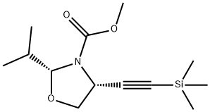 3-Oxazolidinecarboxylic acid, 2-(1-methylethyl)-4-[(trimethylsilyl)ethynyl]-, methyl ester, (2R-cis)- (9CI)