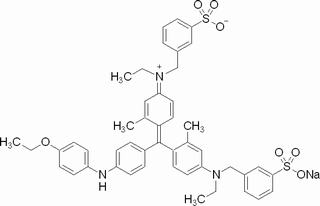 N-[(1E)-4-({4-[(4-ethoxyphenyl)amino]phenyl}{4-[ethyl(3-sulfobenzyl)amino]-2-methylphenyl}methylidene)-3-methylcyclohexa-2,5-dien-1-ylidene]-N-(3-sulfobenzyl)ethanaminium