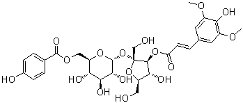 3-O-[(2E)-3-(4-Hydroxy-3,5-dimethoxyphenyl)-1-oxo-2-propen-1-yl]-beta-D-fructofuranosyl alpha-D-glucopyranoside 6-(4-hydroxybenzoate)