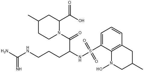 2-Piperidinecarboxylic acid, 1-[5-[(aminoiminomethyl)amino]-1-oxo-2-[[(1,2,3,4-tetrahydro-1-hydroxy-3-methyl-8-quinolinyl)sulfonyl]amino]pentyl]-4-methyl-