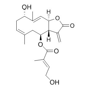 (1E,3beta,4E,6alpha,7beta,8beta)-3-hydroxy-8-[(4-hydroxytigloyl)oxy]germacra-1(10),4,11(13)-trieno-12,6-lactone