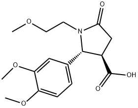 3-Pyrrolidinecarboxylic acid, 2-(3,4-dimethoxyphenyl)-1-(2-methoxyethyl)-5-oxo-, (2R,3R)-