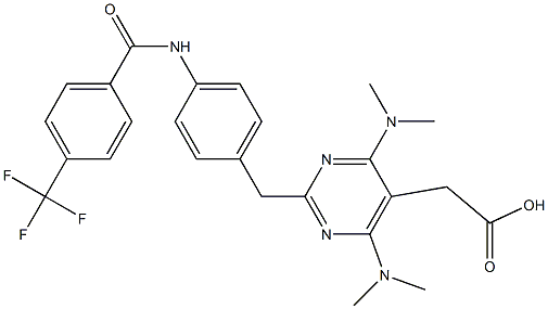 2 - [ 4- [ 4 -(三氟甲基)苯甲酰胺基] ] ]苯甲基4,6 -二(二甲氨基) -嘧啶-5-乙酸