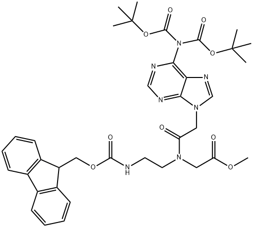 methyl 2-N-(2-{(9H-fluoren-9-yl)methoxycarbonylamino}ethyl)-2-{6-bis(tert-butoxycarbonyl)amino-9H-purin-9-yl}acetamidoacetate