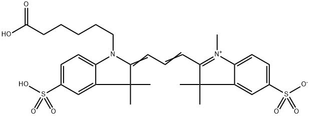 2-(3-(1-(5-carboxypentyl)-3,3-dimethyl-5-sulfoindolin-2-ylidene)prop-1-en-1-yl)-1,3,3-trimethyl-3H-indol-1-ium-5-sulfonate