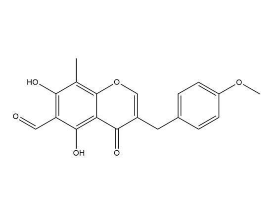 4H-1-Benzopyran-6-carboxaldehyde, 5,7-dihydroxy-3-[(4-methoxyphenyl)methyl]-8-methyl-4-oxo-