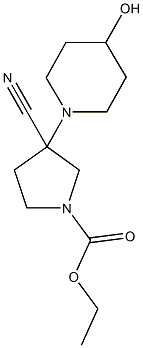 Ethyl 3-cyano-3-(4-hydroxypiperidin-1-yl)pyrrolidine-1-carboxylate