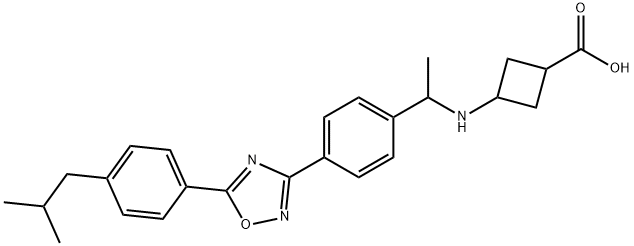 Cyclobutanecarboxylic acid, 3-[[1-[4-[5-[4-(2-methylpropyl)phenyl]-1,2,4-oxadiazol-3-yl]phenyl]ethyl]amino]-