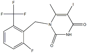 1-[2-fluoro-6-(trifluoromethyl)benzyl]-5-iodo-6-methylpyrimidine-2,4(1H,3H)-dione