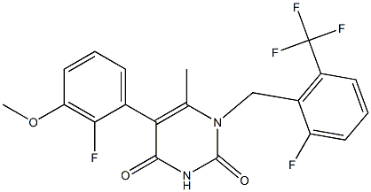 5-(2-fluoro-3-methoxy-phenyl)-1-(2-fluoro-6-trifluoromethyl-benzyl)-6-methyl-1H-pyrimidine-2,4- dione