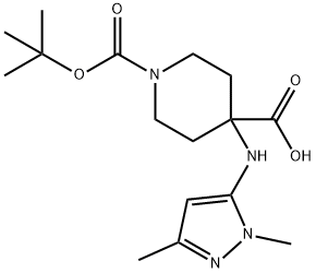 1-(tert-butoxycarbonyl)-4-(1,3-dimethyl-1H-pyrazol-5-ylamino)piperidine-4-carboxylic acid