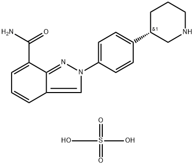 (S)-2-(4-(piperidin-3-yl)phenyl)-2H-indazole-7-carboxamide sulfate