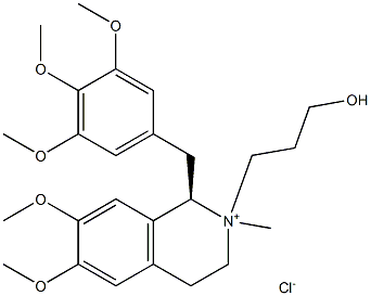 Isoquinolinium, 1,2,3,4-tetrahydro-2-(3-hydroxypropyl)-6,7-dimethoxy-2-methyl-1-[(3,4,5-trimethoxyphenyl)methyl]-, chloride, (1R)- (9CI)