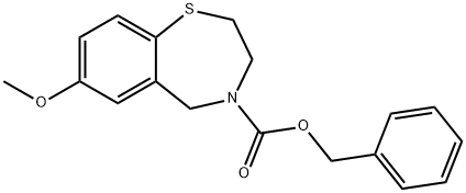 1,4-Benzothiazepine-4(5H)-carboxylic acid, 2,3-dihydro-7-methoxy-, phenylmethyl ester