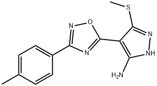 4-[3-(4-methylphenyl)-1,2,4-oxadiazol-5-yl]-3-(methylsulfanyl)-1H-pyrazol-5-amine