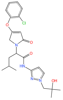 (2S)-2-[3-(2-chlorophenoxy)-5-oxo-2H-pyrrol-1-yl]-N-[1-(2-hydroxy-2-methylpropyl)-3-pyrazolyl]-4-methylpentanamide