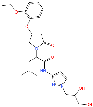 (2S)-N-[1-[(2R)-2,3-dihydroxypropyl]-3-pyrazolyl]-2-[3-(2-ethoxyphenoxy)-5-oxo-2H-pyrrol-1-yl]-4-methylpentanamide