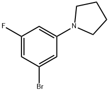 1-(3-bromo-5-fluorophenyl)pyrrolidine,1-Bromo-3-fluoro-5-pyrrolidinobenzene