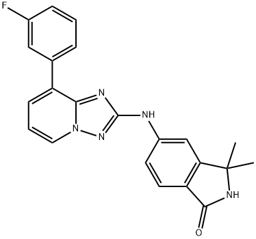 5-((8-(3-Fluorophenyl)-[1,2,4]triazolo[1,5-a]pyridin-2-yl)amino)-3,3-dimethylisoindolin-1-one