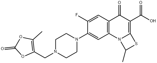 6-fluoro-1-methyl-7-{4-[(5-methyl-2-oxo-1,3-dioxol-4-yl)methyl]piperazin-1-yl}-4-oxo-4H-[1,3]thiazeto[3,2-a]quinoline-3-carboxylic acid