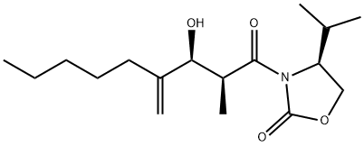 2-Oxazolidinone, 3-[(2S,3S)-3-hydroxy-2-methyl-4-methylene-1-oxononyl]-4-(1-methylethyl)-, (4S)-