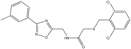 2-[(2,6-dichlorophenyl)methylsulfanyl]-N-[[3-(3-methylphenyl)-1,2,4-oxadiazol-5-yl]methyl]acetamide