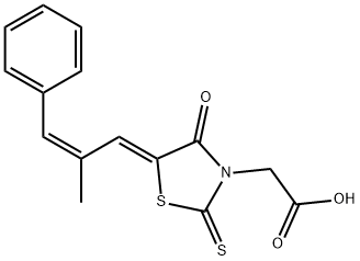 3-Thiazolidineacetic acid, 5-[(2Z)-2-methyl-3-phenyl-2-propen-1-ylidene]-4-oxo-2-thioxo-, (5Z)-