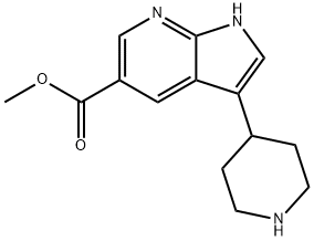 1H-Pyrrolo[2,3-b]pyridine-5-carboxylic acid, 3-(4-piperidinyl)-, methyl ester