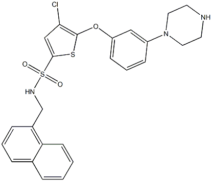 4-Chloro-N-(naphthalen-1-ylmethyl)-5-(3-(piperazin-1-yl)phenoxy)thiophene-2-sulfonamide