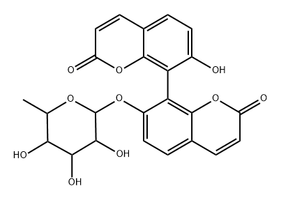 [8,8'-Bi-2H-1-benzopyran]-2,2'-dione, 7-[(6-deoxy-α-L-mannopyranosyl)oxy]-7'-hydroxy-, (8R)-