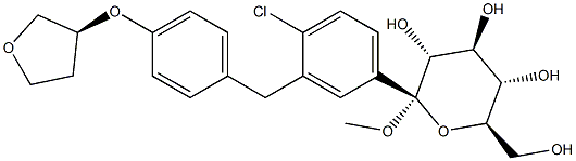 (2S,3R,4S,5S,6R)-2-(3-(4-((S)-tetrahydrofuran-3-yloxy)benzyl)-4-chlorophenyl)-tetrahydro-6-(hydroxymethyl)-2-methoxy-2H-pyran-3,4,5-triol